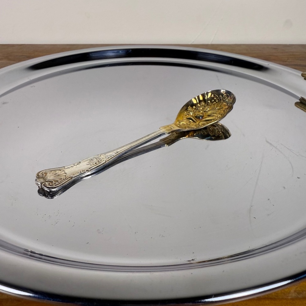 Vintage Silver-Plated Pierced Serving Spoon | Made in Sheffield England